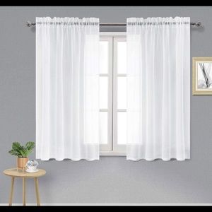 White Sheer Curtains -New